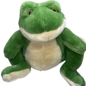 8" Vintage 1998 Wishpets green frog Prince